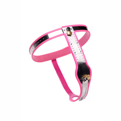 Roestvrijstalen Verstelbare Vrouwen Kinky Chastity Belt - Roze - Afbeelding 6
