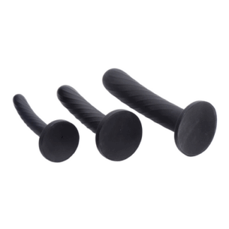 Strap-on Siliconen 3-delige set - Zwart