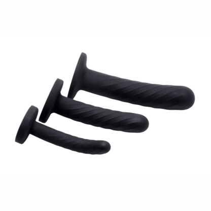 Strap-on Siliconen 3-delige set - Zwart - Afbeelding 2