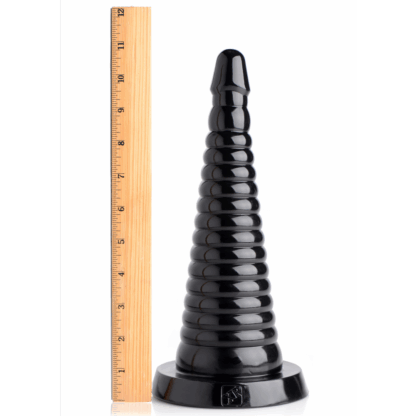 Giant Ribbed Anal Cone - Zwart - Afbeelding 7