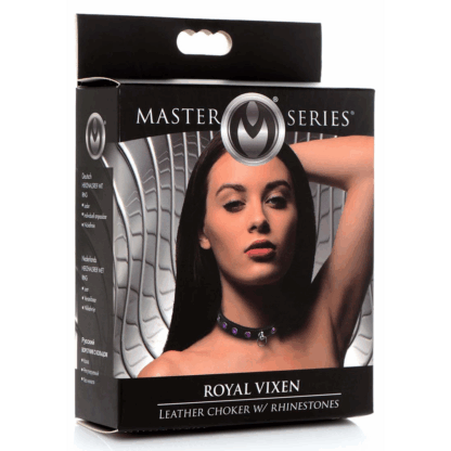 Royal Vixen - Leather Collar with Rhinestones - Afbeelding 2