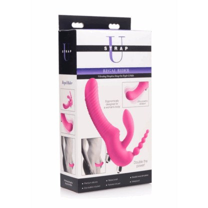 Regal Rider - Triple Vibrerende Silicone Strapless Strap-On - Afbeelding 2