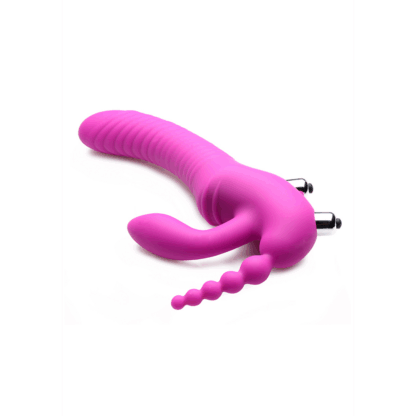 Regal Rider - Triple Vibrerende Silicone Strapless Strap-On - Afbeelding 3