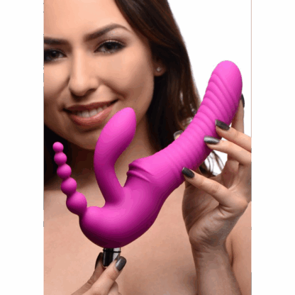 Regal Rider - Triple Vibrerende Silicone Strapless Strap-On - Afbeelding 7