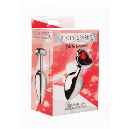 Rode Hart Gem - Butt Plug - Medium - Afbeelding 2