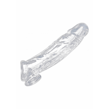 Realistische Heldere Penis Sleeve en Ball Stretcher - Afbeelding 4