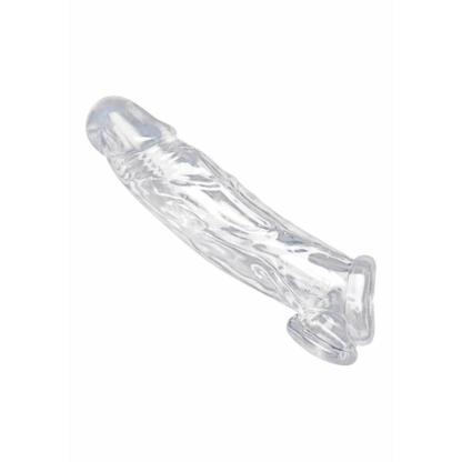 Realistische Heldere Penis Sleeve en Ball Stretcher - Afbeelding 5