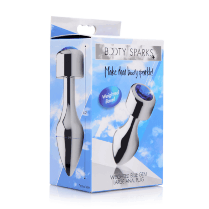 Blauwe Edelsteen - Gewogen Basis Aluminium Plug - Groot - Afbeelding 2