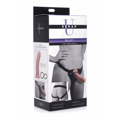 Brazen - Siliconen Dildo met Harness - 8 / 20 cm - Afbeelding 2