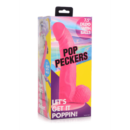 POP - Dildo met Ballen - 7.5 / 19 cm - Afbeelding 2