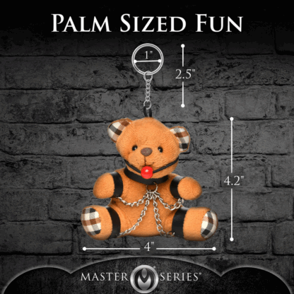 Gegeselde Teddybeer Sleutelhanger - Bruin - Afbeelding 4