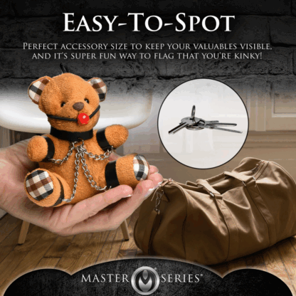 Gegeselde Teddybeer Sleutelhanger - Bruin - Afbeelding 5