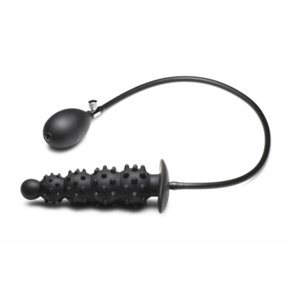 Ass Puffer - Nubbed Inflatable Silicone Anale Plug - Zwart - Afbeelding 4