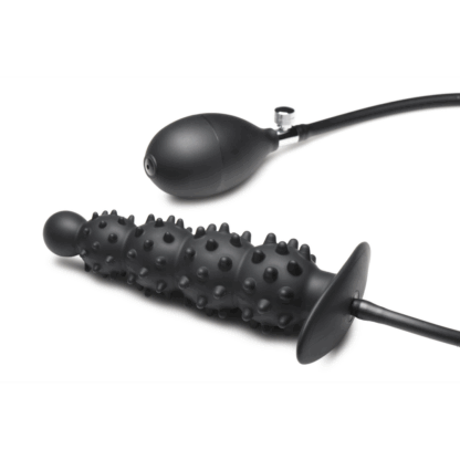 Ass Puffer - Nubbed Inflatable Silicone Anale Plug - Zwart - Afbeelding 5