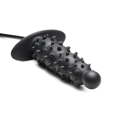 Ass Puffer - Nubbed Inflatable Silicone Anale Plug - Zwart - Afbeelding 6