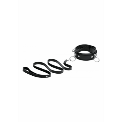 Leren halsband met lijn - Afbeelding 3
