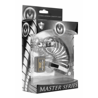 Asylum - Chastity Cage met 6 Ringen - M/L - Afbeelding 2