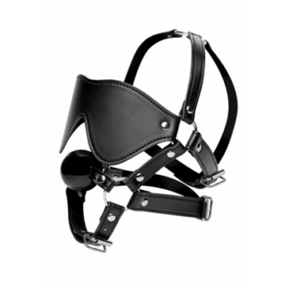 Oogmasker met Ballgag Harness