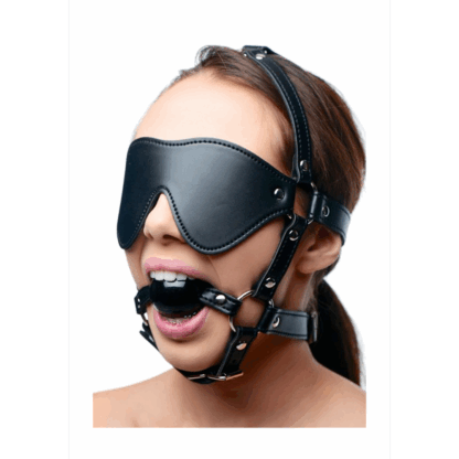 Oogmasker met Ballgag Harness - Afbeelding 3