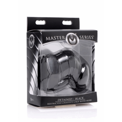 Zwarte Beperkte Chastity Cage met Studs - Afbeelding 2