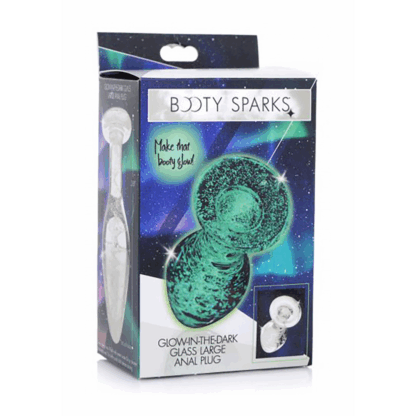 Glow-In-The-Dark - Glas Buttplug - Groot - Afbeelding 2