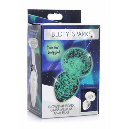 Glow-In-The-Dark - Glazen Butt Plug - Medium - Afbeelding 2