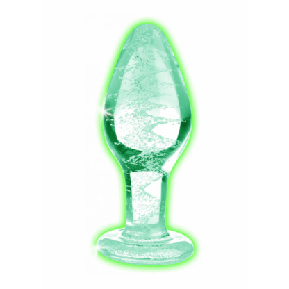 Glow-In-The-Dark - Glazen Butt Plug - Medium - Afbeelding 5