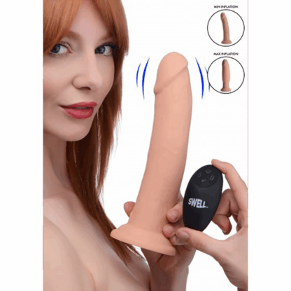 Swell - Opblaasbare en Vibrerende Silicone Dildo - 7 / 18 cm - Afbeelding 4