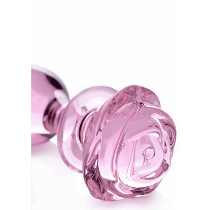 Roze Roos - Glazen Butt Plug - Groot - Afbeelding 5