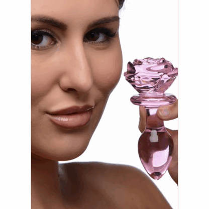Roze Roos - Glazen Butt Plug - Medium - Afbeelding 4