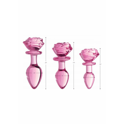 Roze Roos - Glazen Butt Plug - Medium - Afbeelding 5