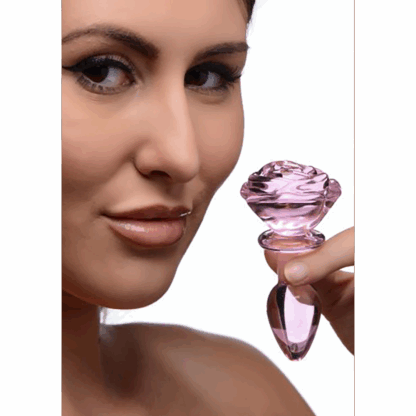 Roze Roos - Glazen Butt Plug - Klein - Afbeelding 4