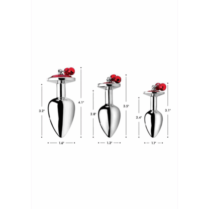 Rode Edelsteen - Butt Plug Set met Belletjes - Afbeelding 4