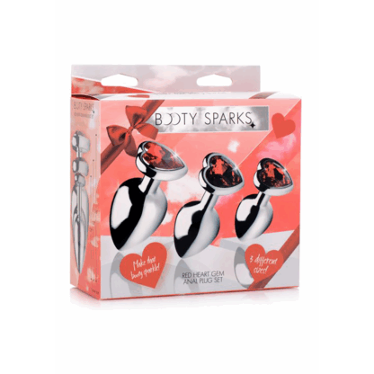 Rode Hart - Butt Plug Set - Afbeelding 2