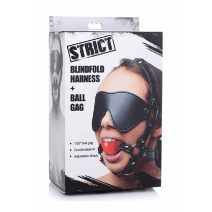 ST Blinde Vouw Harnass met Ball Gag - Afbeelding 2