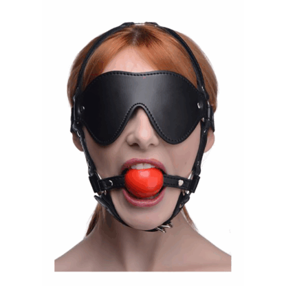 ST Blinde Vouw Harnass met Ball Gag - Afbeelding 3