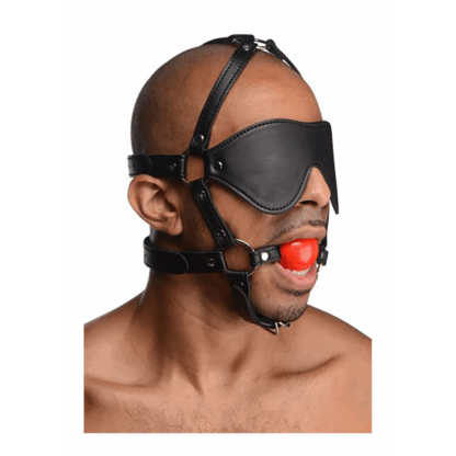 ST Blinde Vouw Harnass met Ball Gag - Afbeelding 5