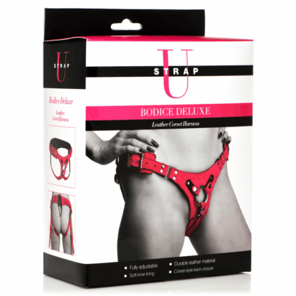 Bodice Deluxe - Leren Korset Harnas - Paars - Afbeelding 2