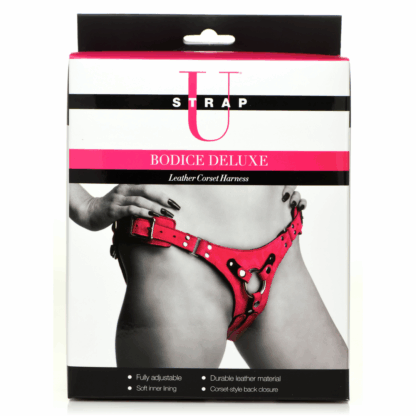 Bodice Deluxe - Leren Korset Harnas - Paars - Afbeelding 3