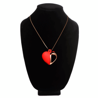 Vibrerende Silikon Hart Ketting - Rood - Afbeelding 4