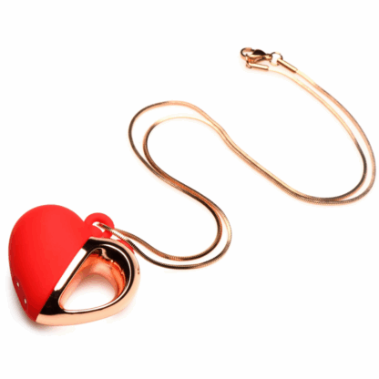 Vibrerende Silikon Hart Ketting - Rood - Afbeelding 7