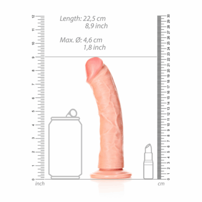Gebogen Realistische Dildo met Zuignap - 8 / 20,5 cm - Afbeelding 6