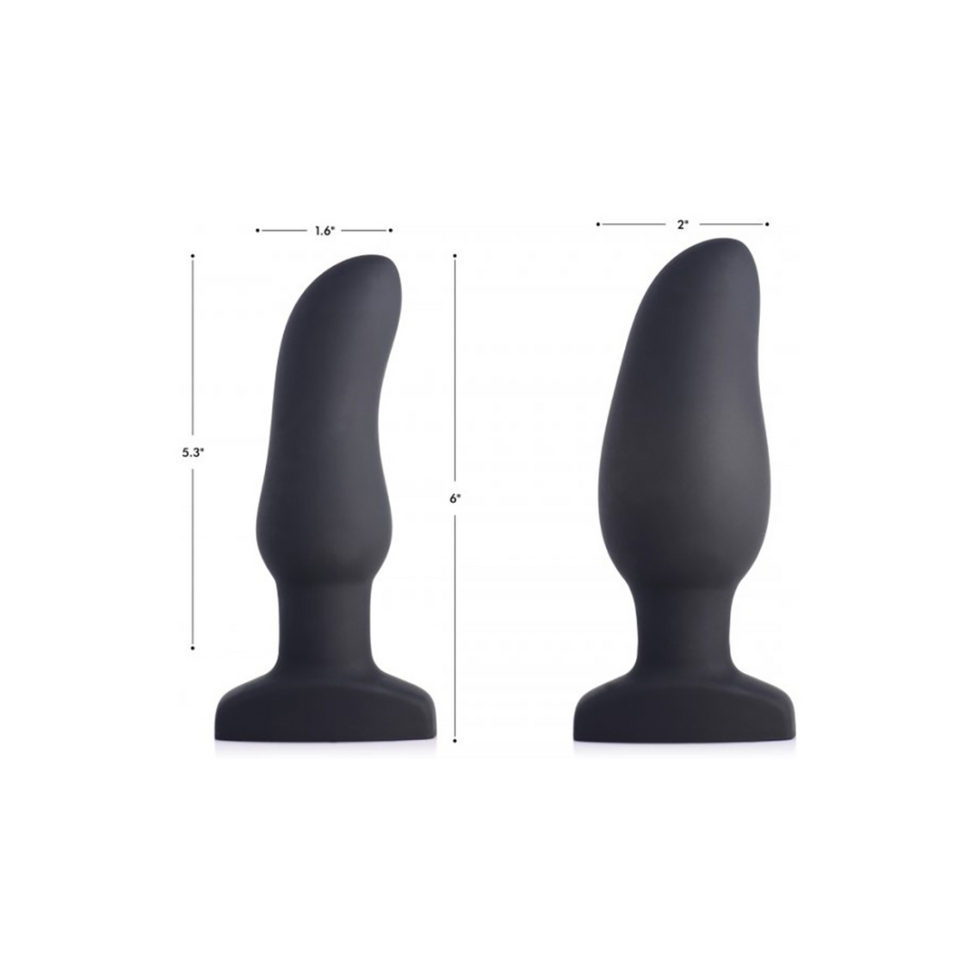 Opblaasbare Gebogen Vibrerende Siliconen Butt Plug - Afbeelding 5