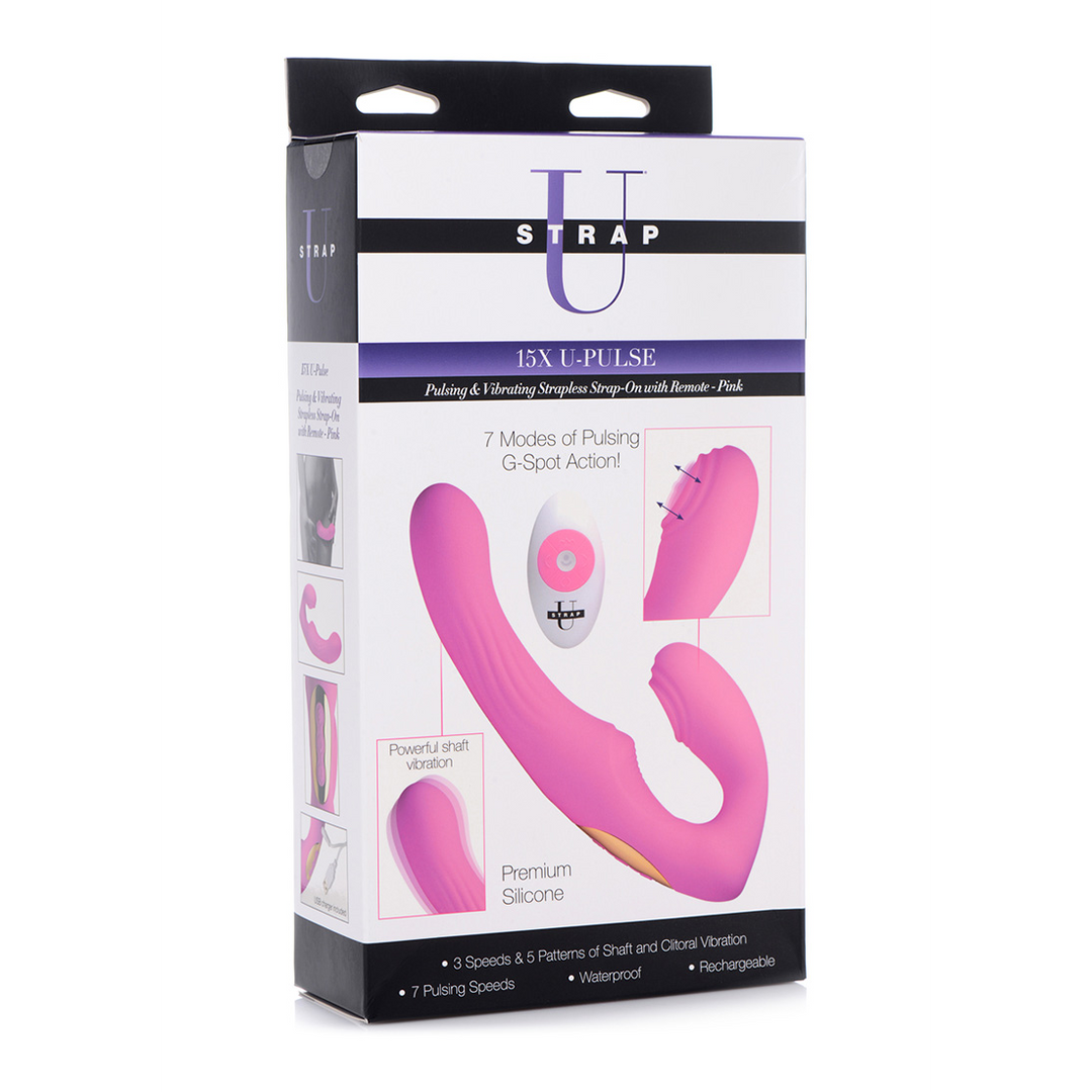 U-Pulse - Siliconen Pulsatie en Vibrerende Strapless Strap-On - Afbeelding 2