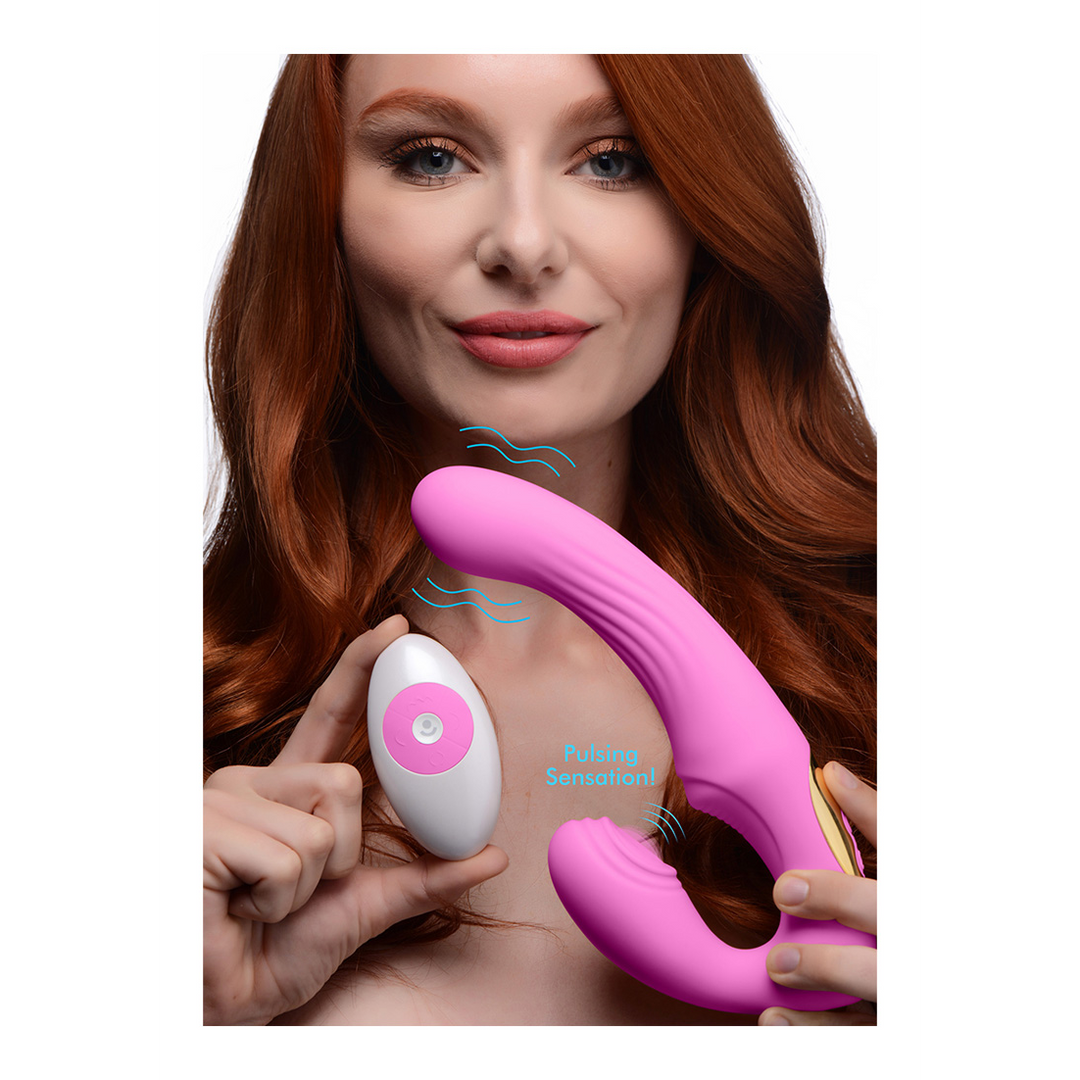 U-Pulse - Siliconen Pulsatie en Vibrerende Strapless Strap-On - Afbeelding 5