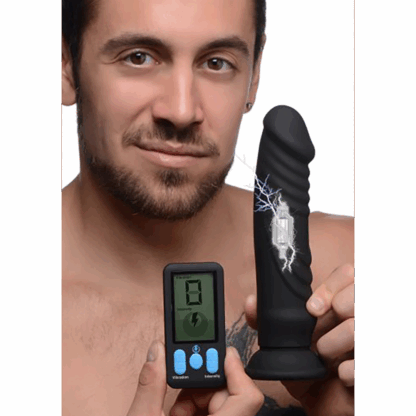 Vibrerende en E-Stim Siliconen Dildo + Afstandsbediening - Afbeelding 3