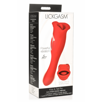 Kiss and Tell Pro - Dual-Ended Kissing Vibrator - Rood - Afbeelding 2