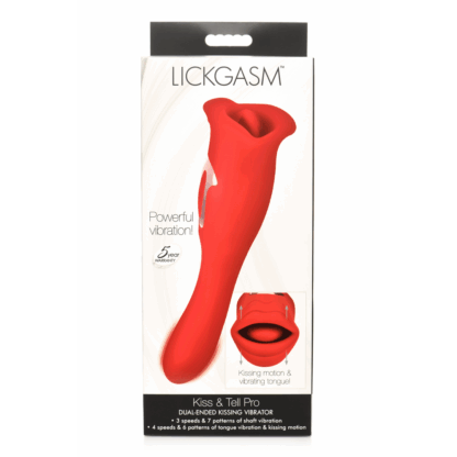 Kiss and Tell Pro - Dual-Ended Kissing Vibrator - Rood - Afbeelding 3