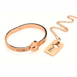 Geknoopte Sluiting Armband en Sleutelhanger Ketting - Roségoud