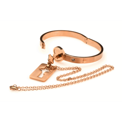 Geknoopte Sluiting Armband en Sleutelhanger Ketting - Roségoud - Afbeelding 5